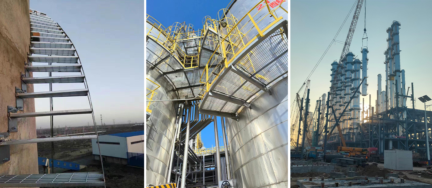 Case Study: Custom Steel Grating Platforms for Storage Tanks and Tower Equipment Maintenance